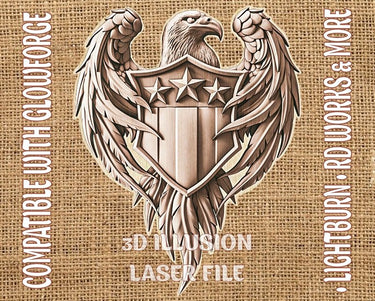 AMERICAN EAGLE 3d illusion & laser-ready files 3DWave.us